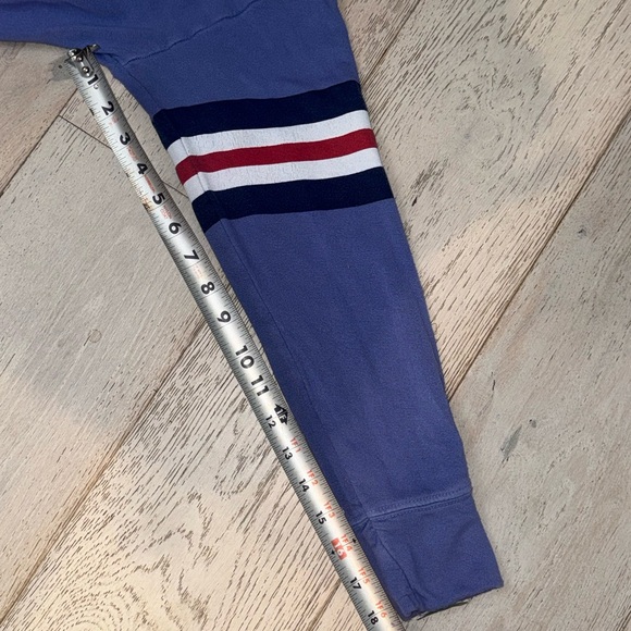 Revolve SUNDRY Arm 3 color Stripe sweatshirt crewneck Iris Red white size 2 - Picture 10 of 13